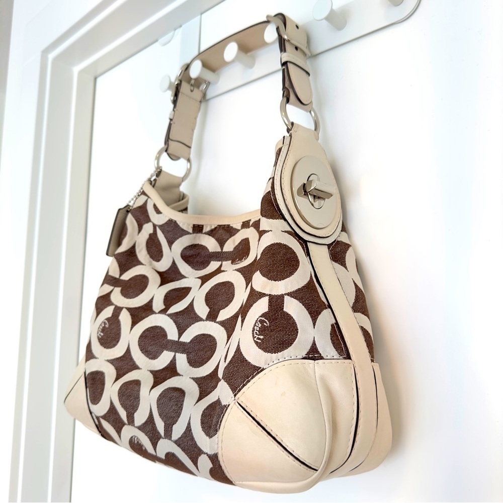 ✅Sold✅ Coach Peyton OP Art Shoulder Bag – Brown & Cream (14512) - Picture 5 of 8